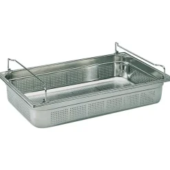 bac gastronorme perforé inox - avec anses panier - GN 1/1 profondeur 20 cm