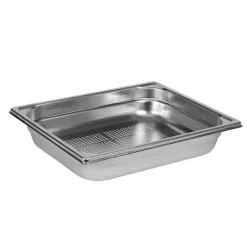bac gastronorme perforé inox - sans anse - GN 1/2 profondeur 6.5 cm