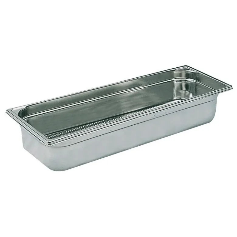 bac gastronorme perforé inox - sans anse - GN 2/4 profondeur 10 cm