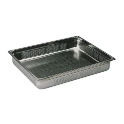 bac gastronorme perforé inox - sans anse - GN 2/1 profondeur 10 cm