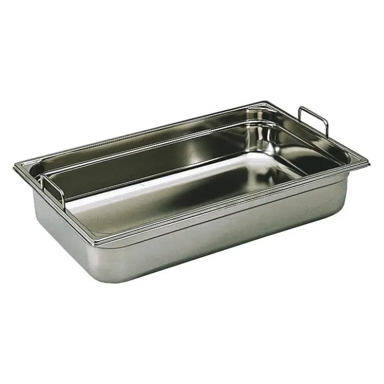 bac gastronorme plein inox - avec anses fixes - GN 1/1 profondeur 10 cm