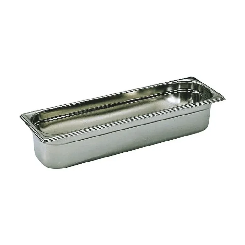 bac gastronorme plein inox - sans anse - GN 2/4 profondeur 6.5 cm