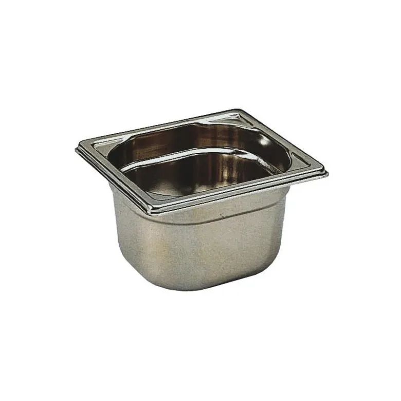 bac gastronorme plein inox - sans anse - GN 1/6 profondeur 20 cm