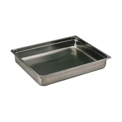 bac gastronorme plein inox - sans anse - GN 2/1 profondeur 2 cm