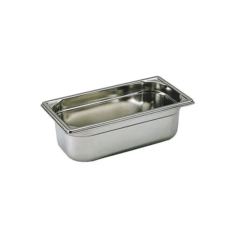 bac gastronorme plein inox - sans anse - GN 1/3 profondeur 4 cm