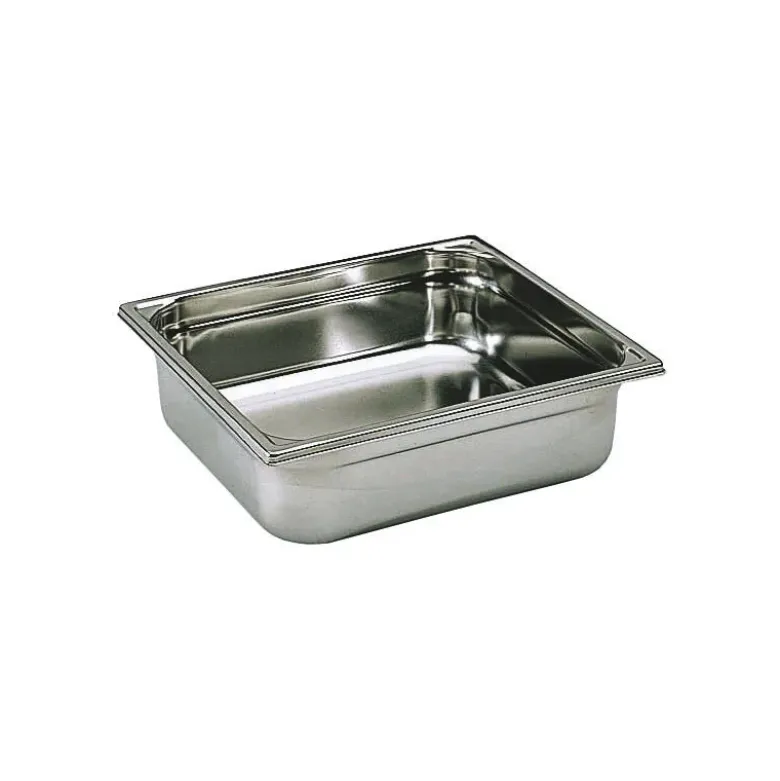 bac gastronorme plein inox - sans anse - GN 2/3 profondeur 200 cm