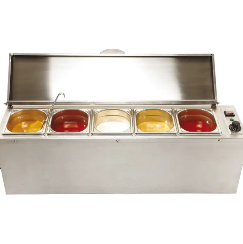 bain-marie à sauces pour 5 bacs GN 1/6
