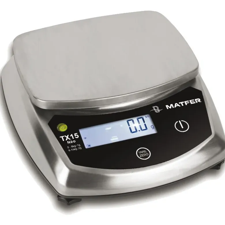 balance digitale inox NEO TX IP65 jusqu'à 15 Kg /1 à 2 g