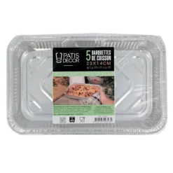 5 Barquettes de cuisson alu 23 x 14 cm