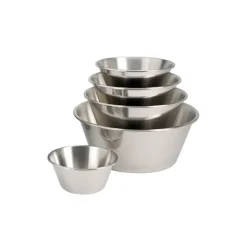 Bassine conique inox, bord roulé ouvert - Ø 24 cm