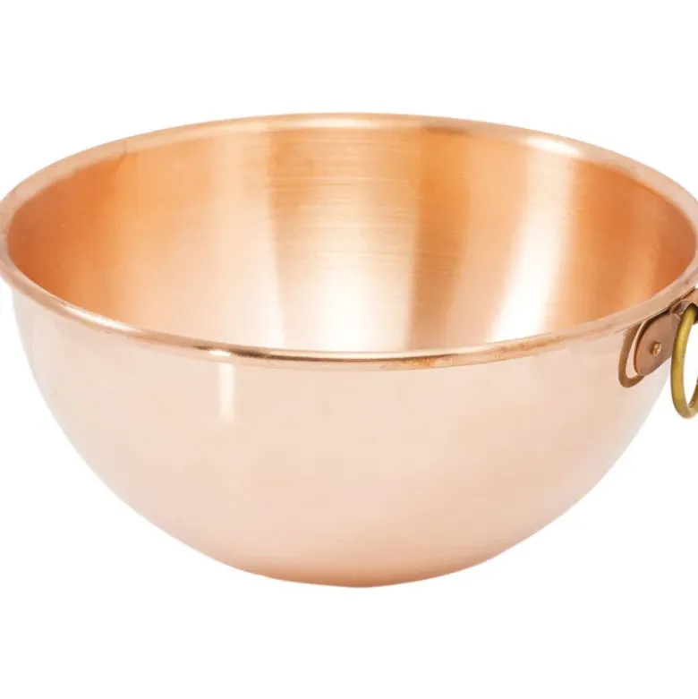 bassine en cuivre demi-ronde renforcée à blancs 40 cm