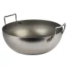bassine à friture en tôle d'acier noire sans panier 32 cm