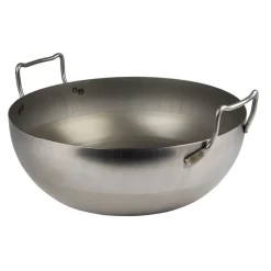 bassine à friture en tôle d'acier noire sans panier 40 cm