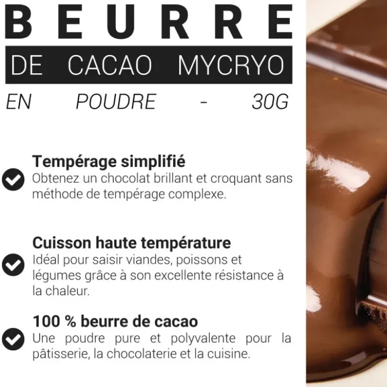Beurre de cacao Mycryo en poudre - 30g
