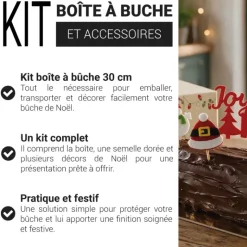 Boîte à bûche 30 cm et accessoires