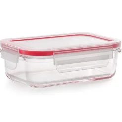 Boîte de conservation rectangulaire en verre avec couvercle