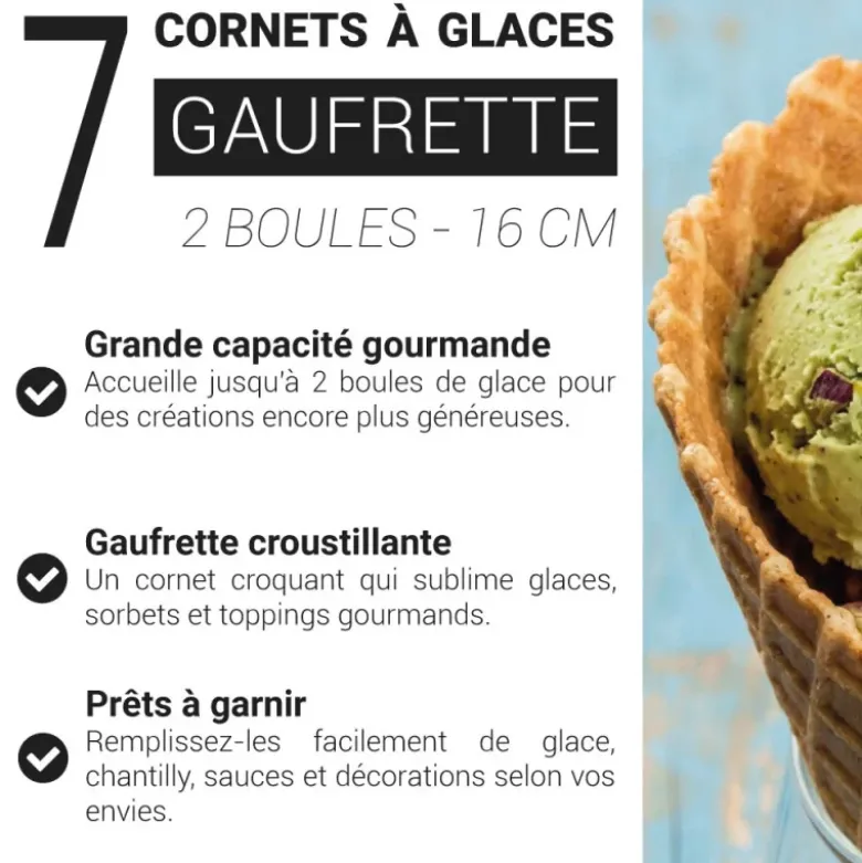Boîte de 7 cornets à glace - 2 boules