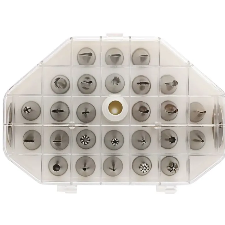 boîte de 26 douilles inox décors fins assortis