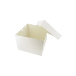 Boîte à gâteaux carrée blanche - Hauteur 20 cm