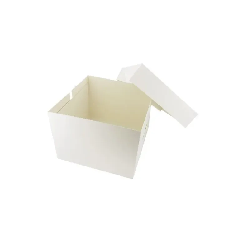 Boîte à gâteaux carrée blanche - Hauteur 20 cm