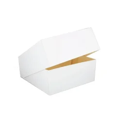 Boîte pâtissière carrée blanche - Hauteur 8 cm