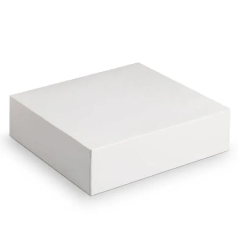 Boîte pâtissière carrée blanche - Hauteur 5 cm