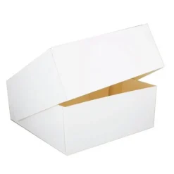 Boîte pâtissière carrée blanche - Hauteur 10 cm