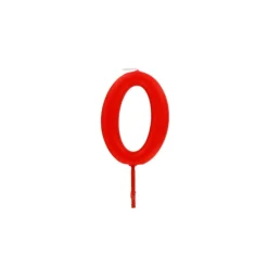 Bougie anniversaire chiffre 0 rouge