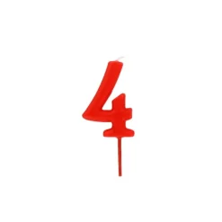 Bougie anniversaire chiffre 4 Rouge