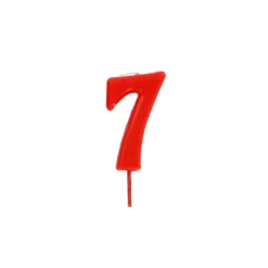 Bougie anniversaire chiffre 7 Rouge