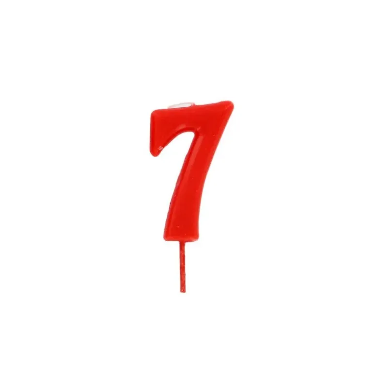 Bougie anniversaire chiffre 7 Rouge