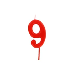 Bougie anniversaire chiffre 9 Rouge