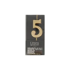 Bougie anniversaire dorée chiffre 5