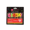 Bougies chiffres sur piques assorties