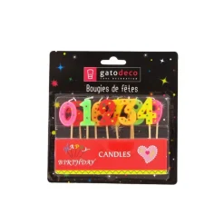 Bougies chiffres sur piques assorties