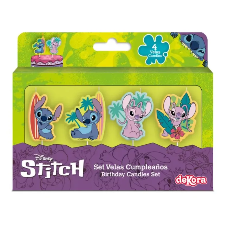 Bougies d'anniversaire Stitch 4 pièces