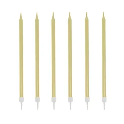 12 bougies dorées hautes 13 cm