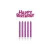 16 Bougies roses + Happy Birthday