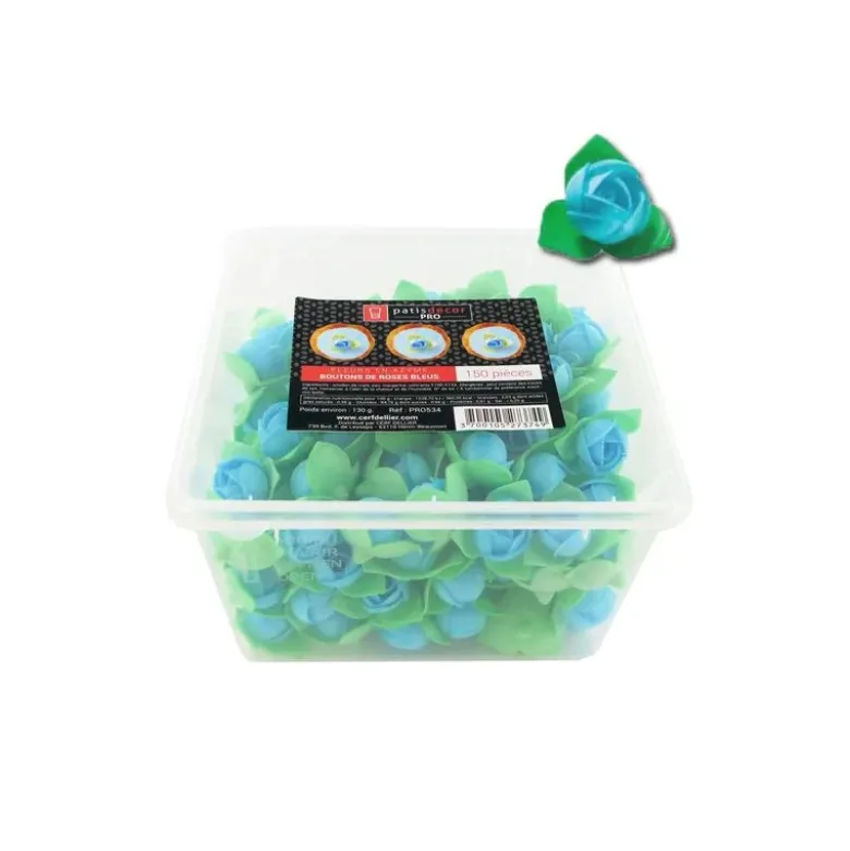 Boutons de roses bleus en azyme (x150)
