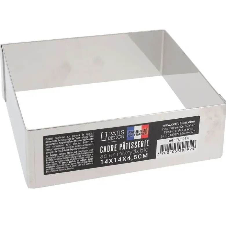 Cadre à mousse inox H 4,5 cm 14 x 14 cm