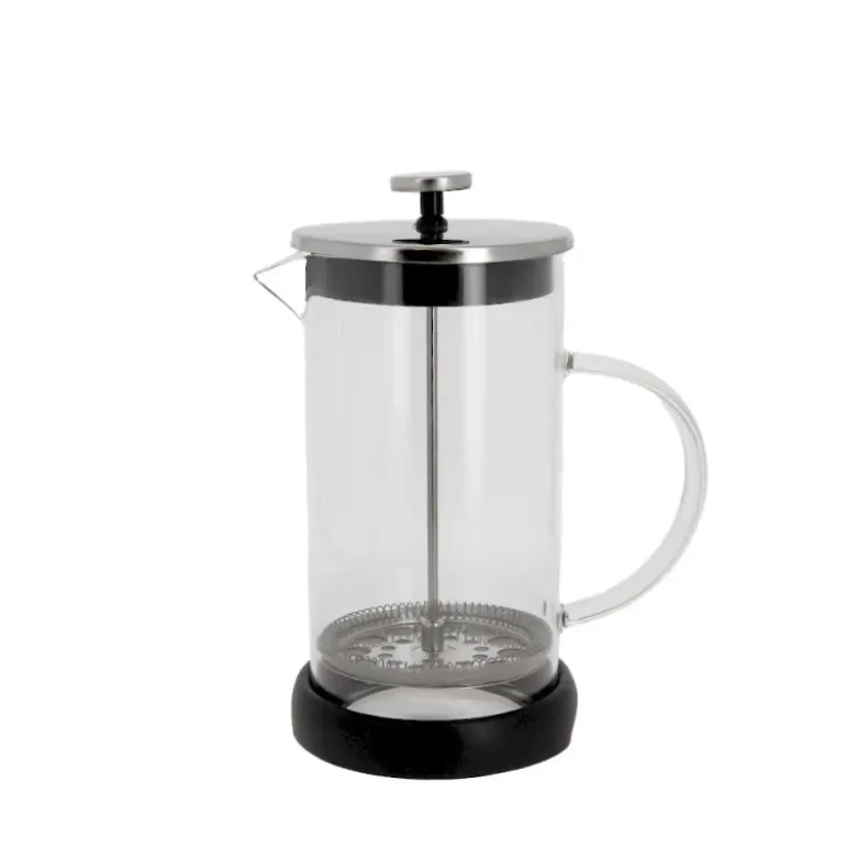 Cafetière à piston en verre couvercle noir - 600 ml