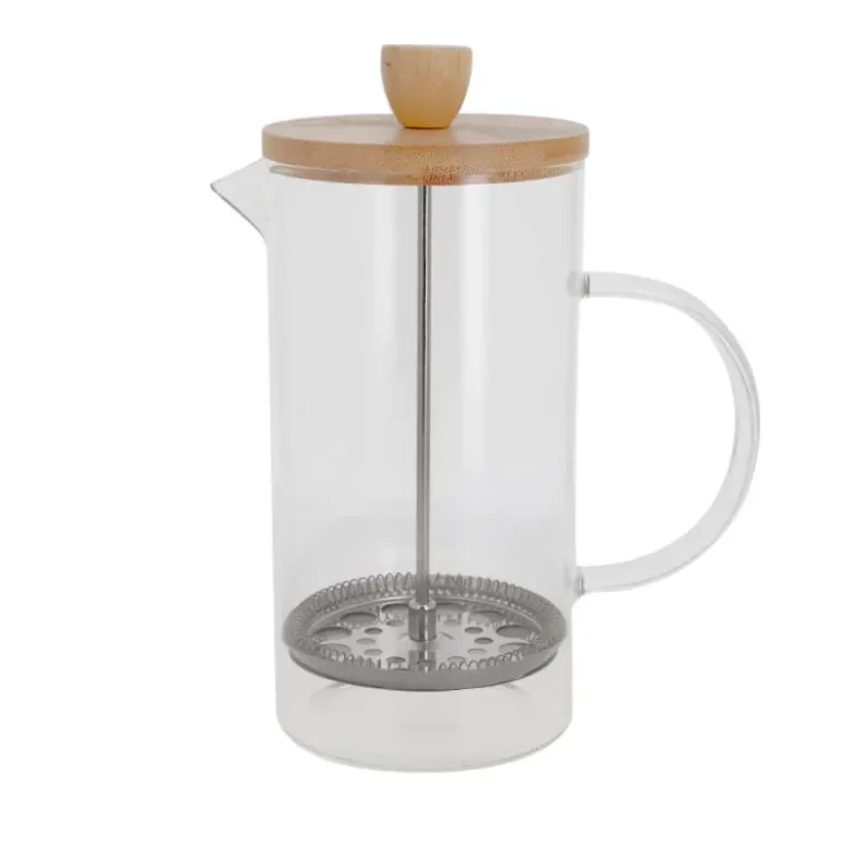 Cafetière à piston en verre couvercle bambou- 1000 ml