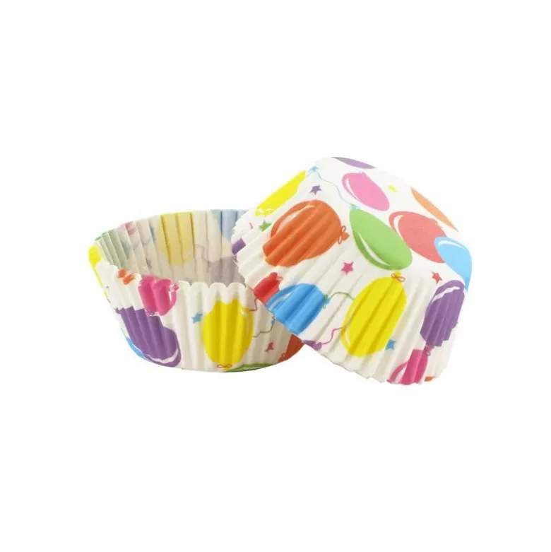 Caissettes cupcakes "Ballons d'anniversaire" (x50)