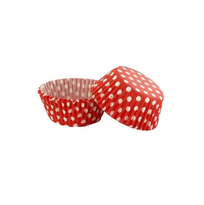 Caissettes cupcakes rouges à pois (x50)