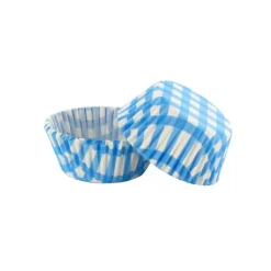 Caissettes cupcakes "Vichy bleu" (x50)