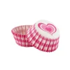 Caissettes cupcakes "Vichy cœur rose" (x50)