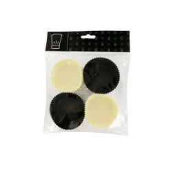 Caissettes de cuisson noires et blanches (x80)