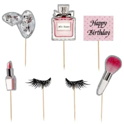Cakes toppers Anniversaire maquillages (x7)