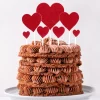 Cakes toppers cœurs brillants (x7)
