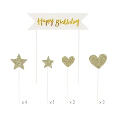 Cakes toppers "Happy birthday" 2 (x10)